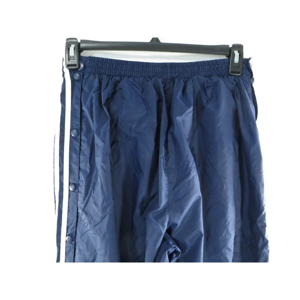 Vintage Adidas Mens Navy Blue 3-Stripe Snap Button Tearaway Track Pants‎ Size M